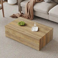 Tavolino moderno in MDF, motivi a trama color legno chiaro, design elegante, 39.3*23.6*12