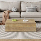 Tavolino moderno in MDF, motivi a trama color legno chiaro, design elegante, 39.3*23.6*12