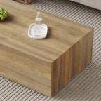 Tavolino moderno in MDF, motivi a trama color legno chiaro, design elegante, 39.3*23.6*12