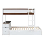 Letto a castello singolo su singolo con letto estraibile singolo e contenitori, letto con scrivania e contenitori, salvaspazio per bambini, ragazzi e adulti