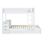 Letto a castello singolo su singolo con letto estraibile singolo e contenitori, letto con scrivania e contenitori, salvaspazio per bambini, ragazzi e adulti