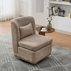 25  Seat Wide Chenille Office Accent Chair with 360 Swivel Metal Base