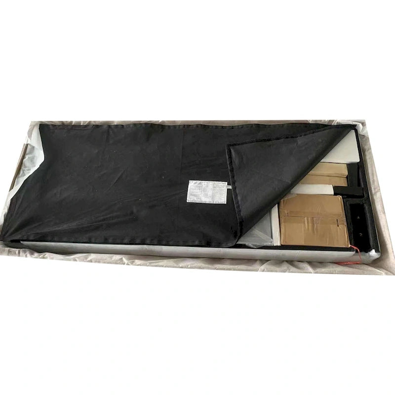 Letto Imbottito King Size con Testiera in Tessuto di Lino Capitonnè