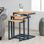 Darlah Modern Industrial Firwood Nesting Tables (Set of 3) by  