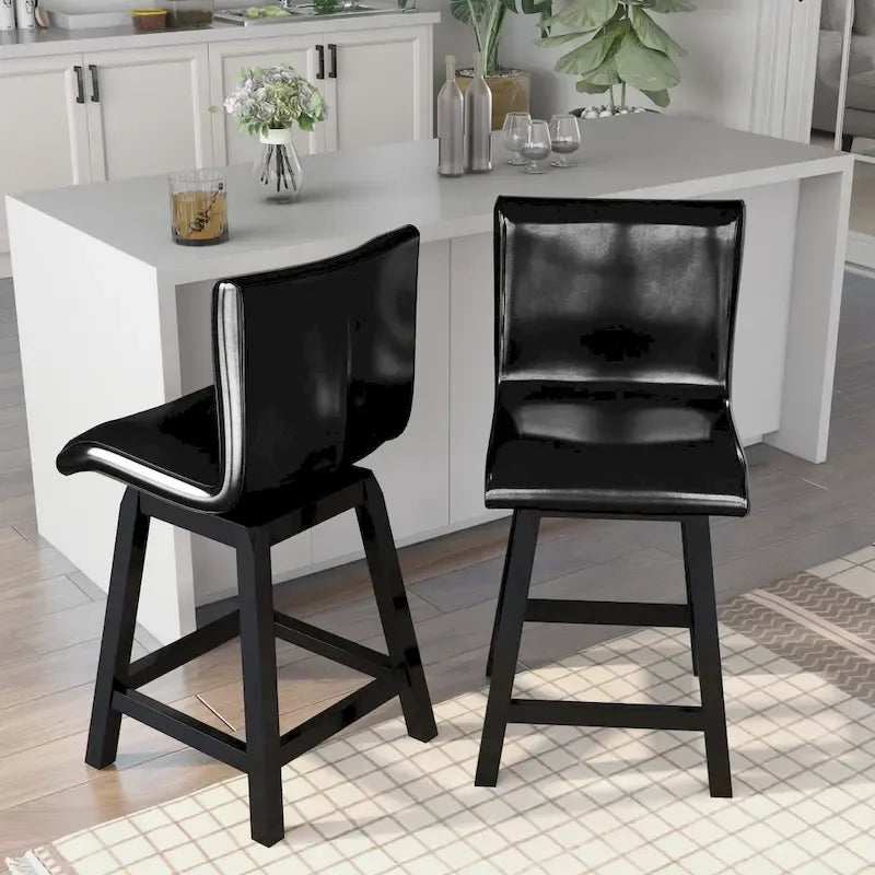 Sedie girevoli moderne nere Hace ad altezza bancone (set da 2) di