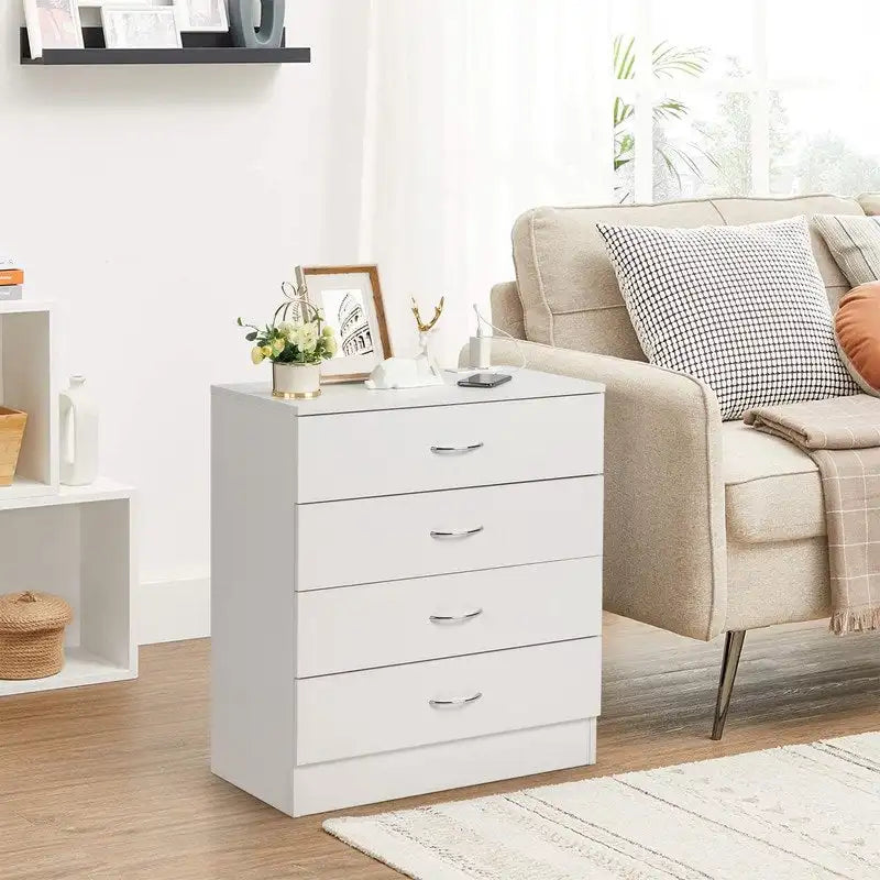 Comodino a 4 cassetti con USB