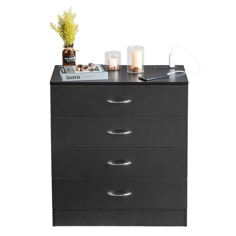 Comodino a 4 cassetti con USB