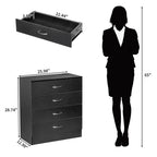 Comodino a 4 cassetti con USB