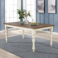   Prato Antique White and Distressed Oak Two-tone Finish Wood Dining Table