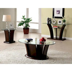 Set di 3 tavolini in vetro da 48 pollici Pecs Contemporary Cherry di