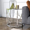 Hoop Glam Chrome 23-inch Mirror End Table by  
