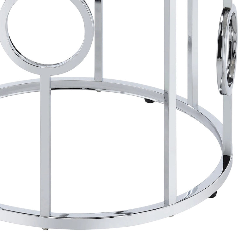 Tavolino con specchio Hoop Glam Chrome da 23 pollici di