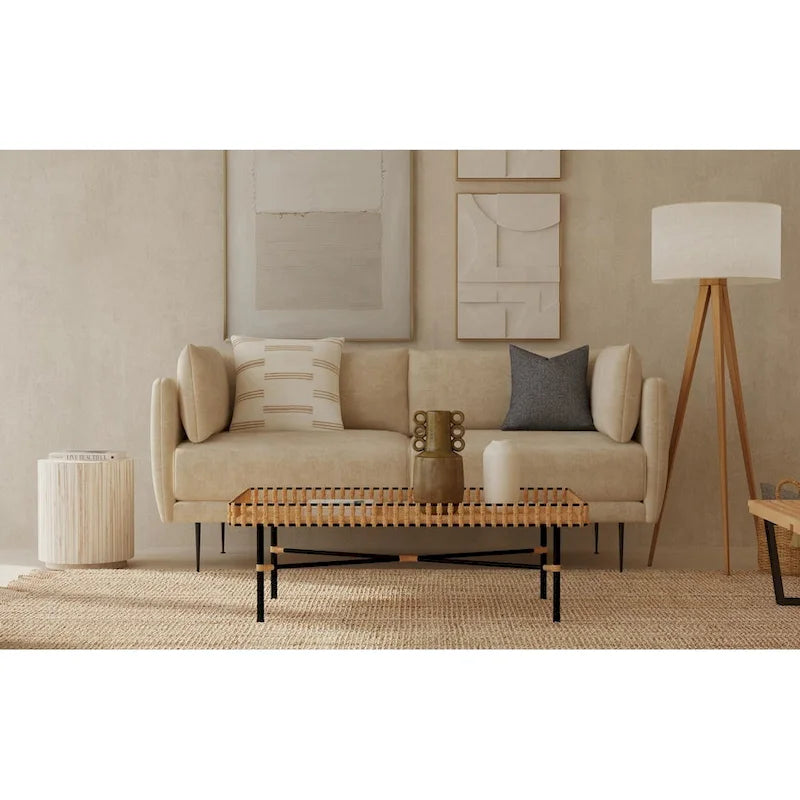Handmade Natural Rattan And Iron Coffee Table by  