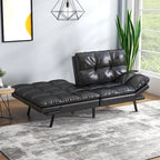 Divano Letto Futon, Divano Pieghevole in Memory Foam Convertibile per Due Posti Letto con Braccioli Regolabili per Piccoli Spazi