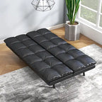 Divano Letto Futon, Divano Pieghevole in Memory Foam Convertibile per Due Posti Letto con Braccioli Regolabili per Piccoli Spazi