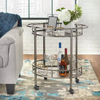 Carrello bar ovale in metallo Devin
