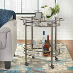 Carrello bar ovale in metallo Devin