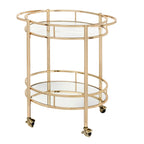 Carrello bar ovale in metallo Devin