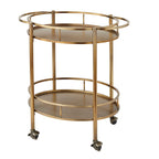 Carrello bar ovale in metallo Devin