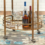 Carrello bar ovale in metallo Devin