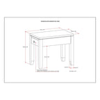 WYNDENHALL Essex Tavolino stretto rettangolare contemporaneo in LEGNO MASSELLO largo 14 pollici - 14 x 24 x 20