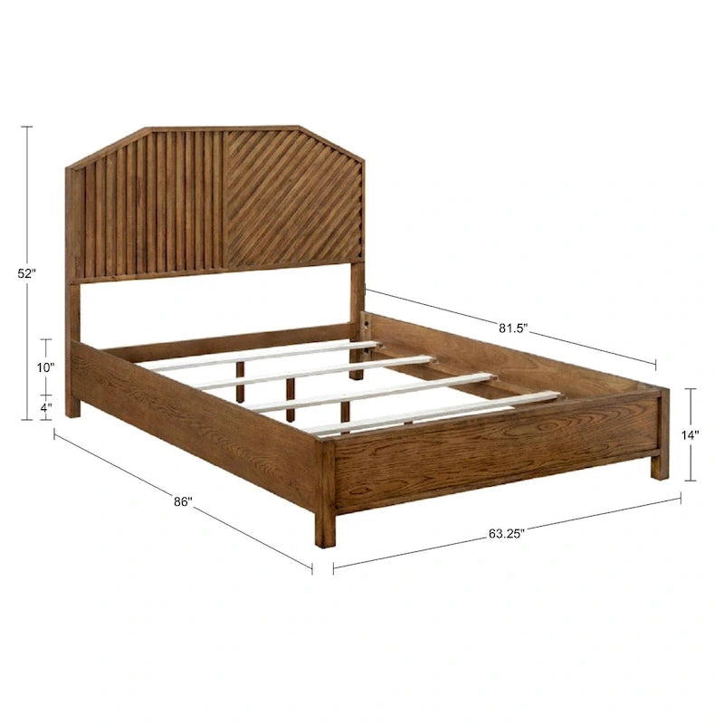 Letto matrimoniale Sunset Cliff in legno marrone