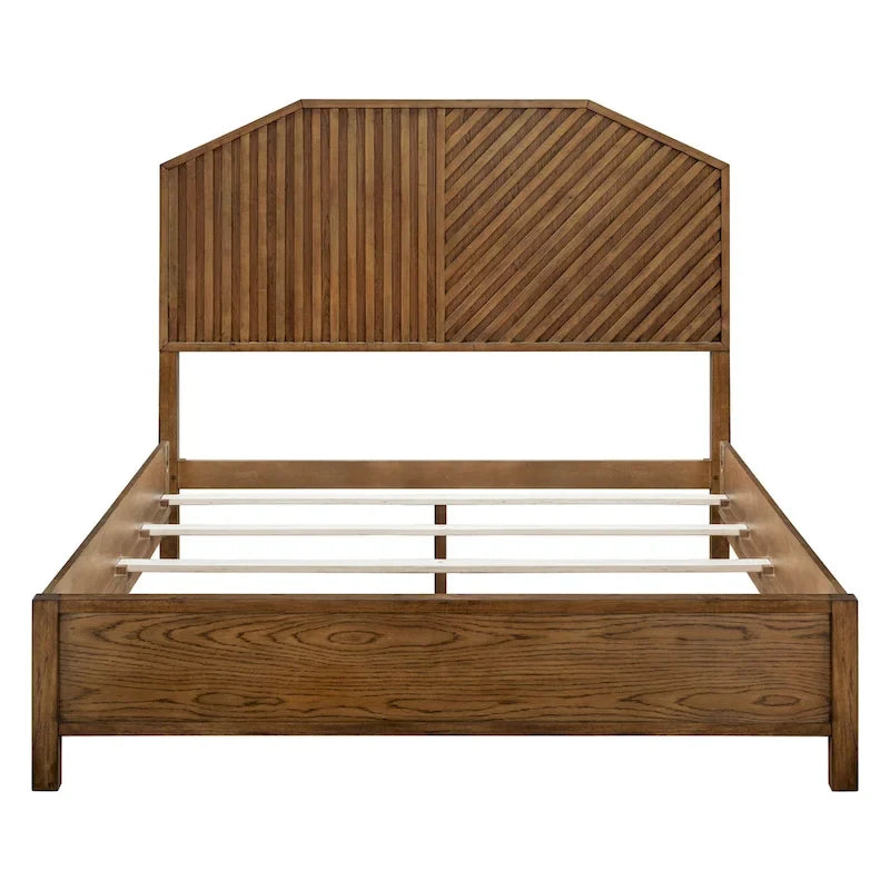 Letto matrimoniale Sunset Cliff in legno marrone