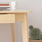 Scrivania per computer in legno beige, 120 cm Scrivania con 2 cassetti
