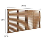 Testiera King Size Sospesa in Legno di Noce Stile Mid-Century Modern Vidalia