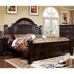   Vame Traditional Walnut Queen Wood Four Poster Bed