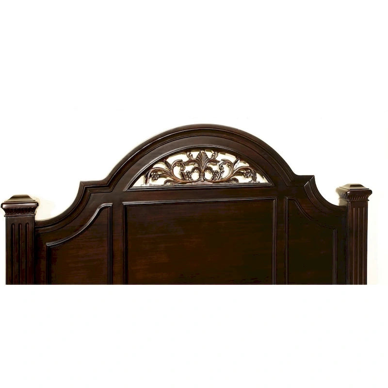 Vame - Letto a baldacchino matrimoniale tradizionale in legno di noce