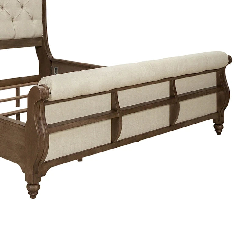 Letto a slitta king Americana Farmhouse color tortora polveroso