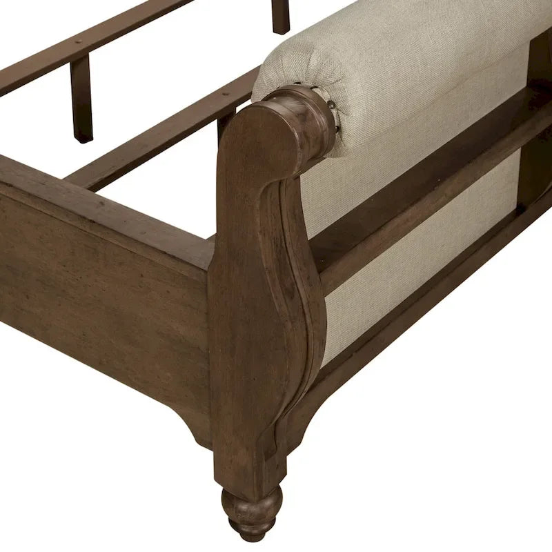 Letto a slitta king Americana Farmhouse color tortora polveroso