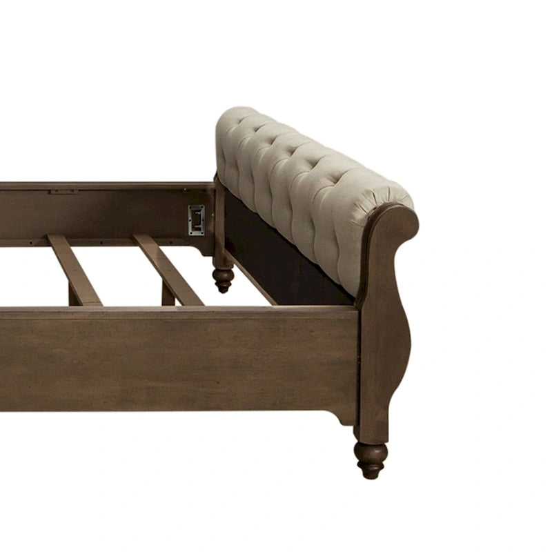 Letto a slitta king Americana Farmhouse color tortora polveroso