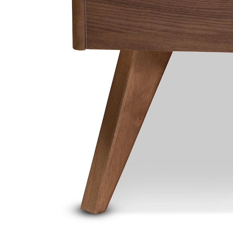 Hjulsta Letto a piattaforma in legno stile moderno di metà secolo