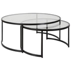   Rhea Black Nesting Coffee Tables S/2