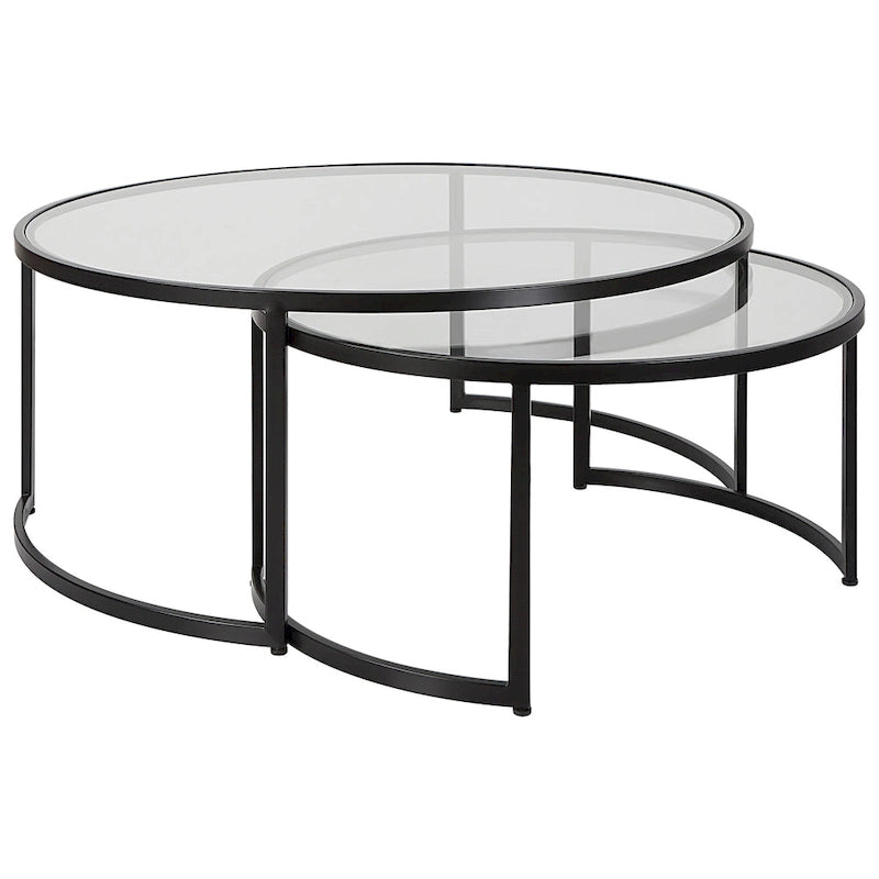   Rhea Black Nesting Coffee Tables S/2