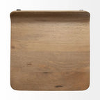 Sgabello da banco Conan con seduta in legno massiccio marrone medio e telaio in metallo nero - 15,0L x 16,0P x 25,0A