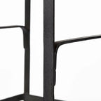 Sgabello da banco Conan con seduta in legno massiccio marrone medio e telaio in metallo nero - 15,0L x 16,0P x 25,0A