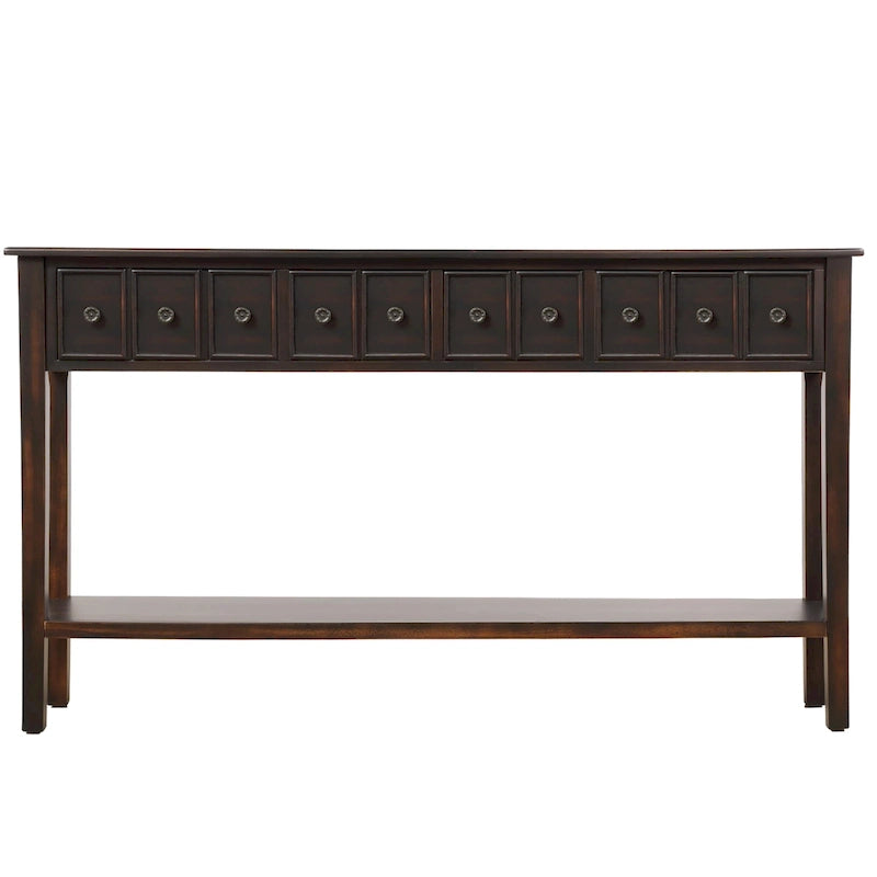 Consolle rustica da ingresso lunga a 4 cassetti