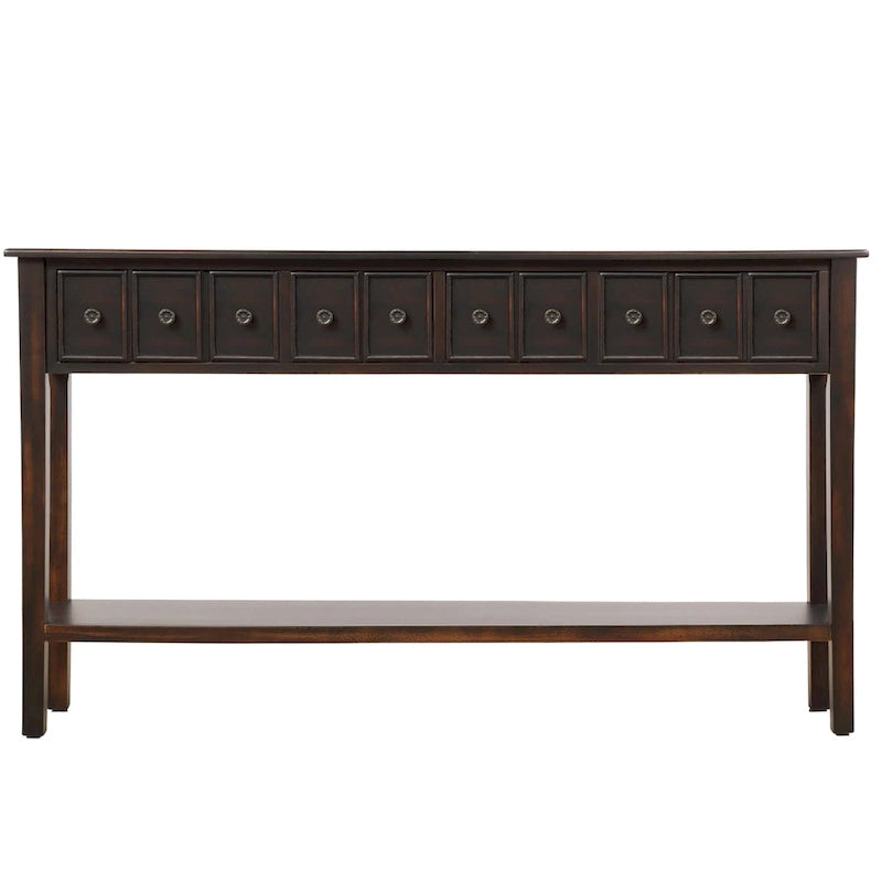   Rustic 4-drawers Long Entryway Console Table