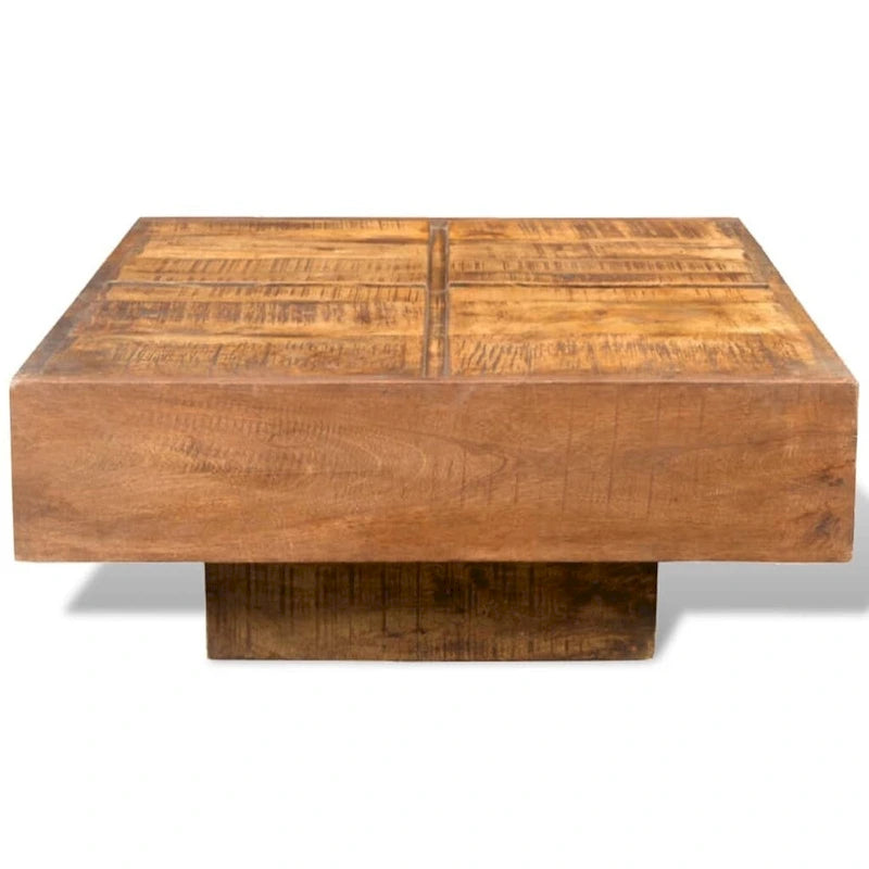 Tavolino da salotto marrone quadrato in legno massello di mango - 27 x 27 x 12