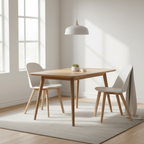 Set di 2 sedie da pranzo senza braccioli, seduta in plastica, gambe in legno per cucina, scrivania o computer