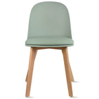 Set di 2 sedie da pranzo senza braccioli, seduta in plastica, gambe in legno per cucina, scrivania o computer