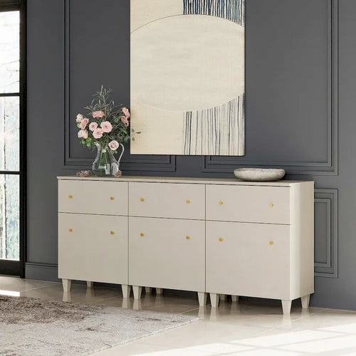 70.8  Sideboards Drawer Cabinet, 3-In-1 Kitchen Buffet Table