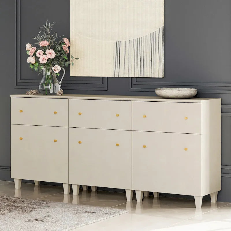 70.8 Credenza con cassetti, tavolo da buffet da cucina 3 in 1