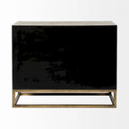 Credenza Genevieve I con impiallacciatura in abete grigio, struttura in ferro e 3 cassetti - 39.0L x 15.7W x 30.9H