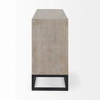 Credenza Genevieve I con impiallacciatura in abete grigio, struttura in ferro e 3 cassetti - 39.0L x 15.7W x 30.9H