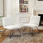 Sedia d'Appoggio in Similpelle Mid-Century con Schienale Regolabile Set da 2 - 31,5 A X 22,2 L X 23,6 P