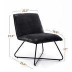Sedia d'Appoggio in Similpelle Mid-Century con Schienale Regolabile Set da 2 - 31,5 A X 22,2 L X 23,6 P